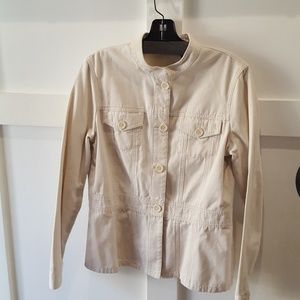 Valerie Stevens military style jacket button tan